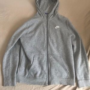 Grey Nike zip up hoodie